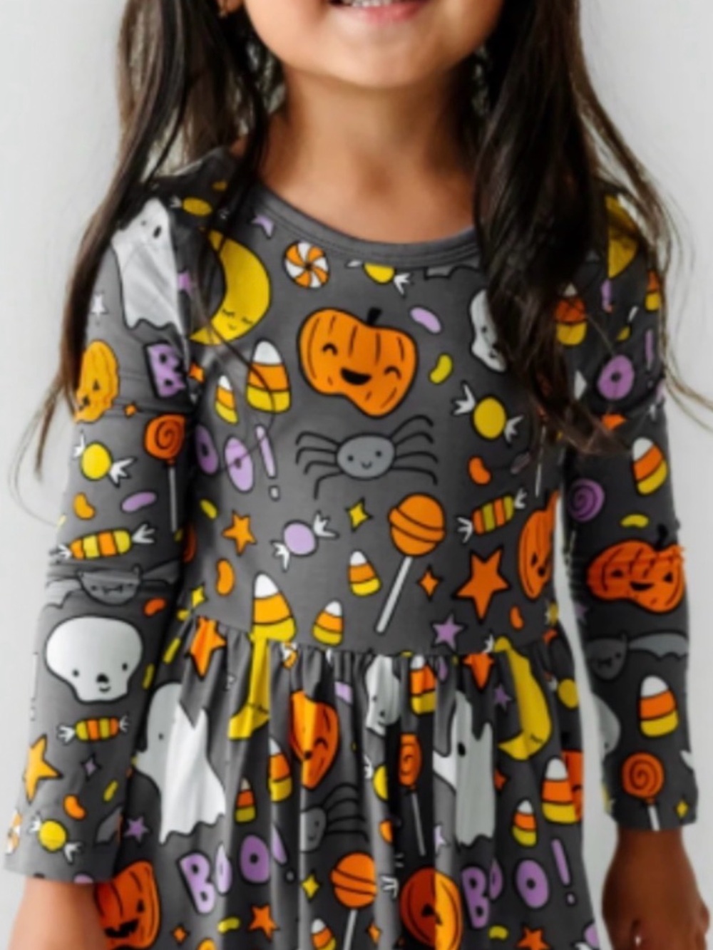 Little Sleepies Hey Boo Twirl Dress 12-18 Months Bamboo Halloween Pumpkin Fall